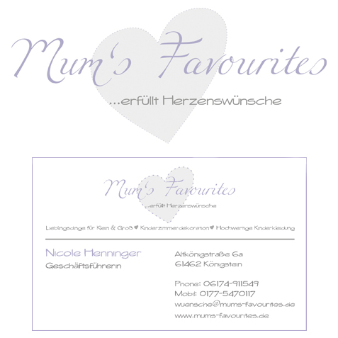 Logo und Visitenkarte Mum's Favourites